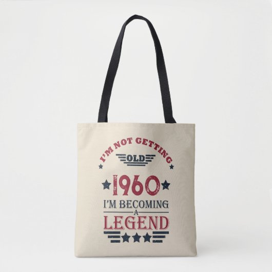Gepersonaliseerde birthday rood blauw tote bag (Voorkant)