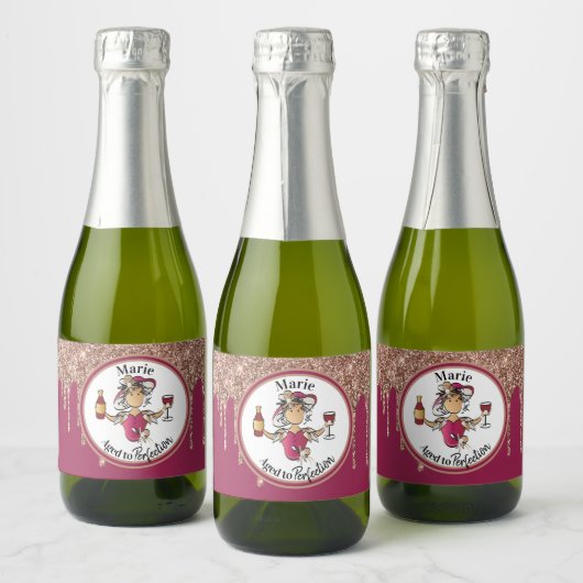 Gepersonaliseerde 'Birthday Toast Favor' Sparkling Wijnetiket (Flessen)