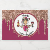 Gepersonaliseerde 'Birthday Toast Favor' Sparkling Wijnetiket (Enkel label)