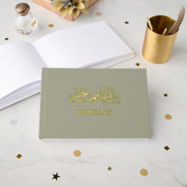 Gepersonaliseerde Bismillah Luxury Gold Foil Notit Gastenboek