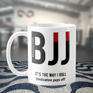 Gepersonaliseerde BJJ Jiu Jitsu Black Belt Edition Koffiemok