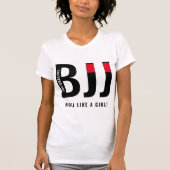Gepersonaliseerde BJJ Jiu Jitsu Black Belt Woman's T-shirt (Voorkant)
