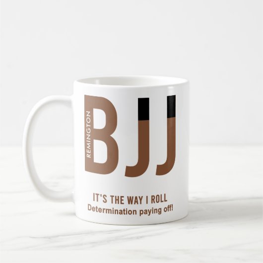 Gepersonaliseerde BJJ Jiu Jitsu Brown Belt Edition Koffiemok (Links)