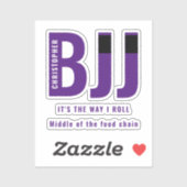 Gepersonaliseerde BJJ Way I Roll Jiu Jitsu Paarse Sticker (Vel)