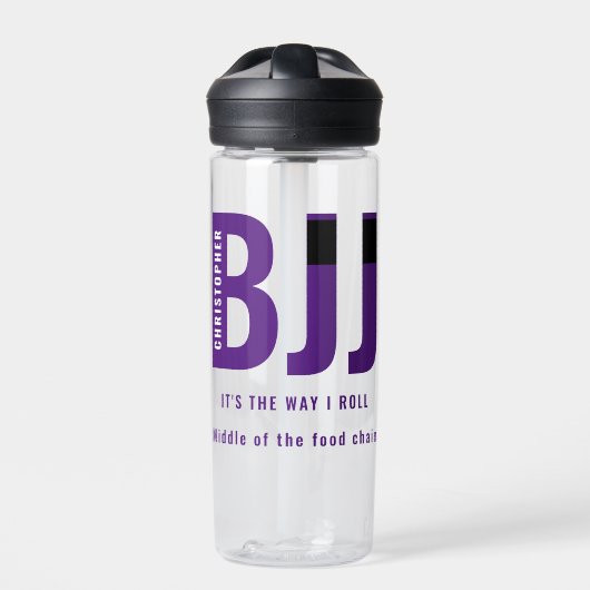 Gepersonaliseerde BJJ Way I Roll Jiu Jitsu Paarse  Waterfles (Voorkant)