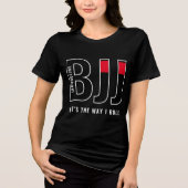 Gepersonaliseerde BJJ Woman's Jiu Jitsu Black Belt Tri-Blend Shirt (Voorkant)