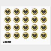 Gepersonaliseerde 'Black and Gold Wedding Stickers (Vel)