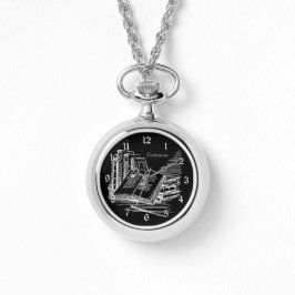 Gepersonaliseerde Black and White Academia Horloge