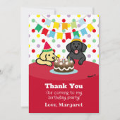 Gepersonaliseerde Black and Yellow Labradors Verja Bedankkaart (Voorkant)