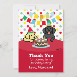 Gepersonaliseerde Black and Yellow Labradors Verja Bedankkaart