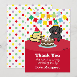 Gepersonaliseerde Black and Yellow Labradors Verja Bedankkaart