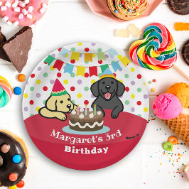 Gepersonaliseerde Black and Yellow Labradors Verja Papieren Bordje