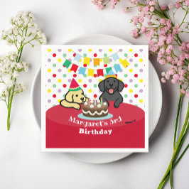 Gepersonaliseerde Black and Yellow Labradors Verja Servet