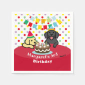 Gepersonaliseerde Black and Yellow Labradors Verja Servet (Voorkant)