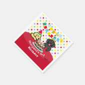 Gepersonaliseerde Black and Yellow Labradors Verja Servet (Hoek)