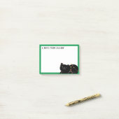 Gepersonaliseerde Black Cat Christmas Post-it® Notes (Op bureau)