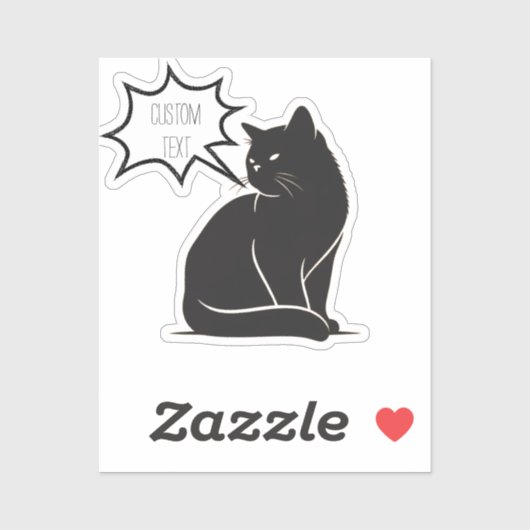 Gepersonaliseerde Black Cat Laptop Sticker (Vel)