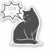 Gepersonaliseerde Black Cat Laptop Sticker (Voorkant)
