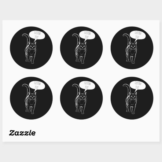 Gepersonaliseerde Black Cat Laptop Sticker (Vel)