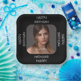 Gepersonaliseerde Black Cheers Photo Name Script Papieren Bordje