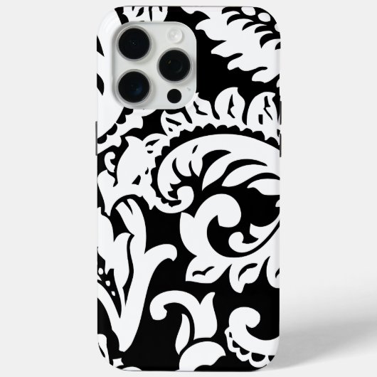 Gepersonaliseerde  Black Damask Case-Mate iPhone Case (Achterkant)