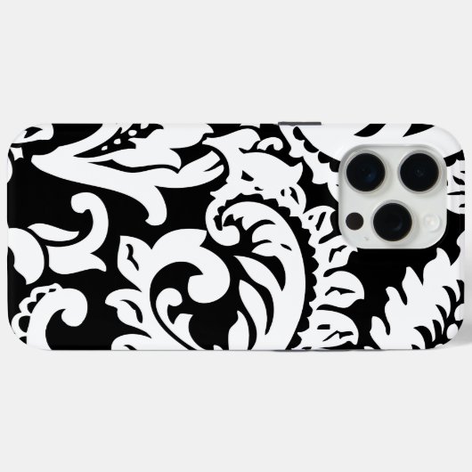 Gepersonaliseerde  Black Damask Case-Mate iPhone Case (Achterkant (horizontaal))