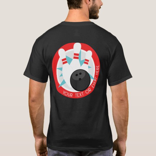 Gepersonaliseerde Black Event Bowling Shirt (Achterkant)