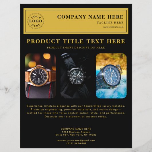 Gepersonaliseerde Black Flyer voor productpromotie (Voorkant)