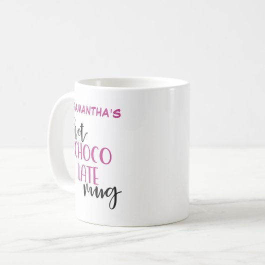 Gepersonaliseerde Black Fuchsia Hot Chocolate Mok (Voorkant links)