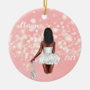 Gepersonaliseerde Black Girl Ballerina Ornament