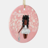 Gepersonaliseerde Black Girl Ballerina Ornament (Rechts)