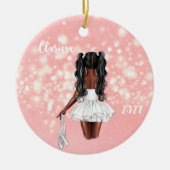 Gepersonaliseerde Black Girl Ballerina Ornament (Voorkant)