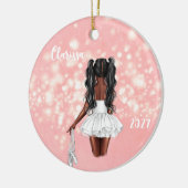 Gepersonaliseerde Black Girl Ballerina Ornament (Links)