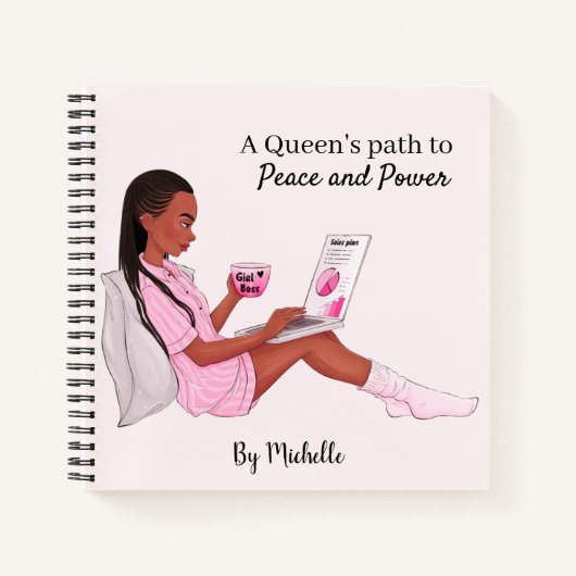 Gepersonaliseerde Black Girl Notitieboek, Custom J Notitieboek (Voorkant)