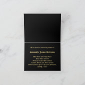 Gepersonaliseerde Black + Gold Afstuderen Aankondi (Binnen)