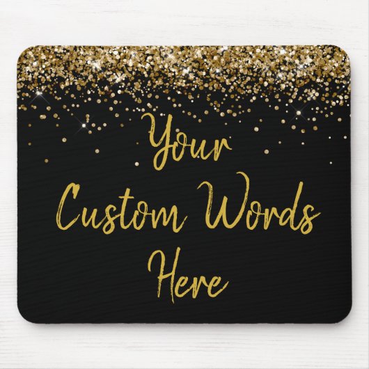 Gepersonaliseerde Black Gold Boss verjaardagscadea Muismat (Voorkant)