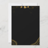 Gepersonaliseerde Black & Gold bruiloft uitnodigin Kaart (Achterkant)