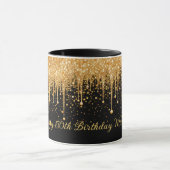 Gepersonaliseerde Black Gold Dripping Glitter Verj Mok (Midden)