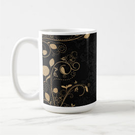 Gepersonaliseerde Black & Gold Feestelijke Kerst Koffiemok