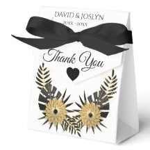 Gepersonaliseerde Black & Gold Floral Jubileum Par