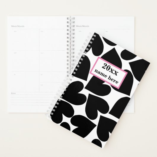 Gepersonaliseerde Black Hearts Planner (Display)