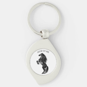 Gepersonaliseerde Black Horse Sleutelhanger met aa
