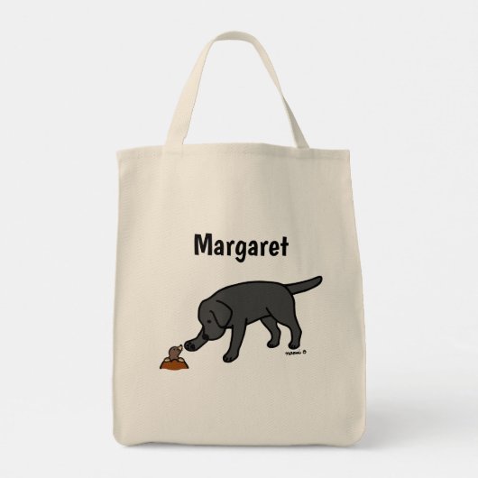 Gepersonaliseerde Black Labrador Friendly Tote Bag (Achterkant)