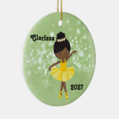 Gepersonaliseerde Black Little Girl Ballerina Orna Keramisch Ornament (Rechts)