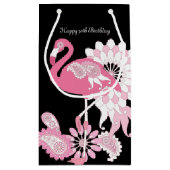 Gepersonaliseerde Black Paisley Pink Flamingo Verj Klein Cadeauzakje (Achterkant)