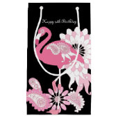 Gepersonaliseerde Black Paisley Pink Flamingo Verj Klein Cadeauzakje (Voorkant)