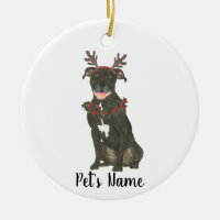 Gepersonaliseerde Black Pitbull Staffy gewei krans
