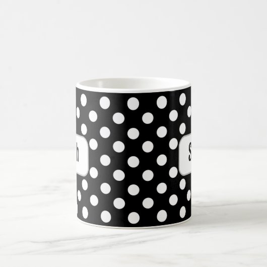 Gepersonaliseerde Black Polka Dot Mok (Center)