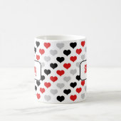 Gepersonaliseerde Black Red Hearts Mok (Center)