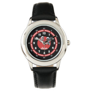 Gepersonaliseerde Black & Red Ninja Hero Hour & Mi Horloge